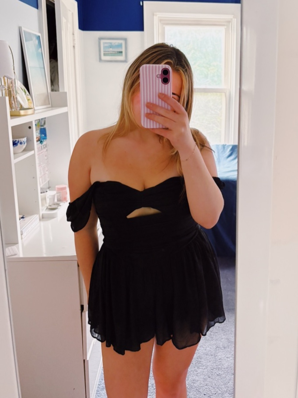 NWOT Kimchi Blue Black Ruched Dress - Great Rush Dress